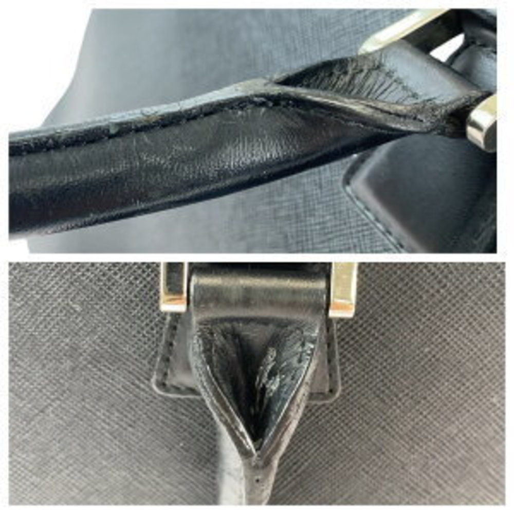 Burberry Medium Checkered Pattern Black Leather T… - image 5